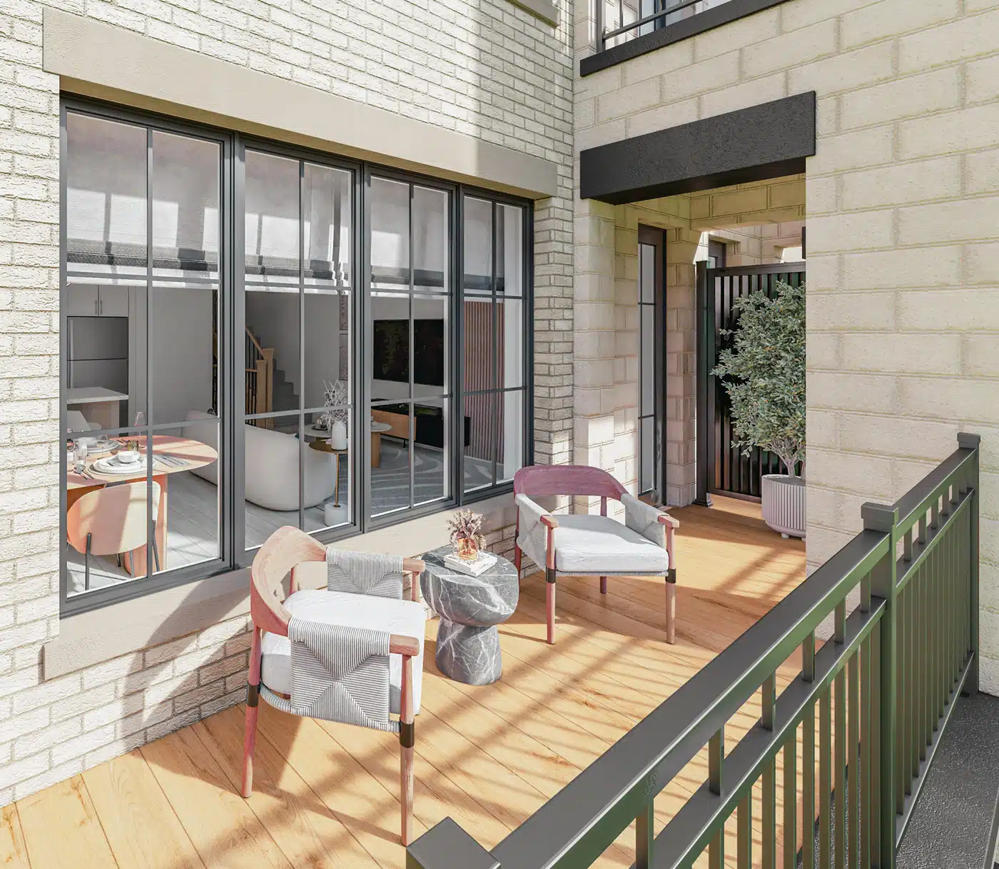Private balcony and outdoor living space at OG Urban Towns